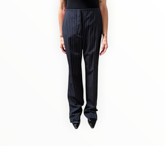Rag & Bone Jess Pinstripe Pants - Navy - Size AU12