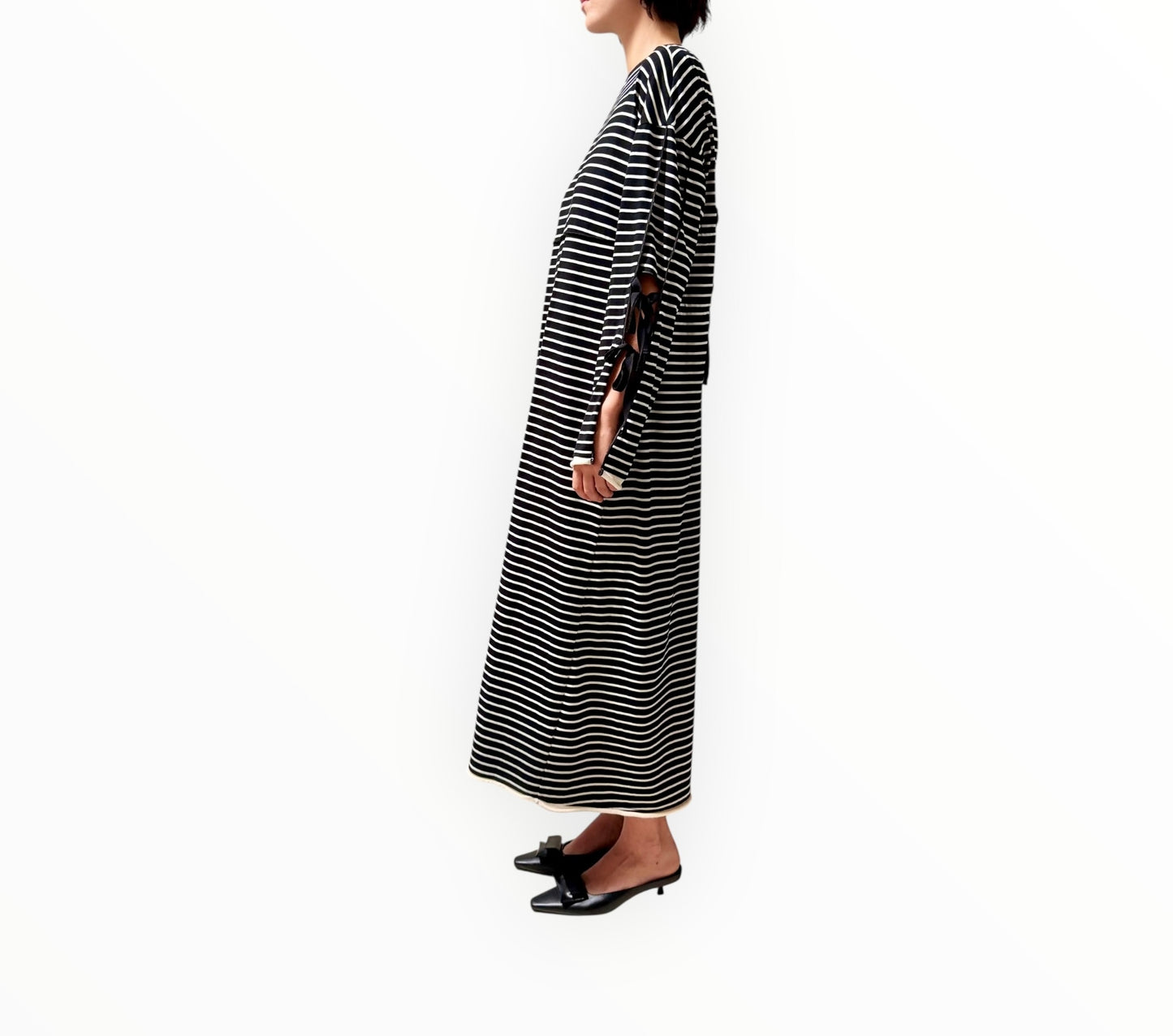 3.1 Phillip Lim Striped Midi Dress - Black/White - Size M