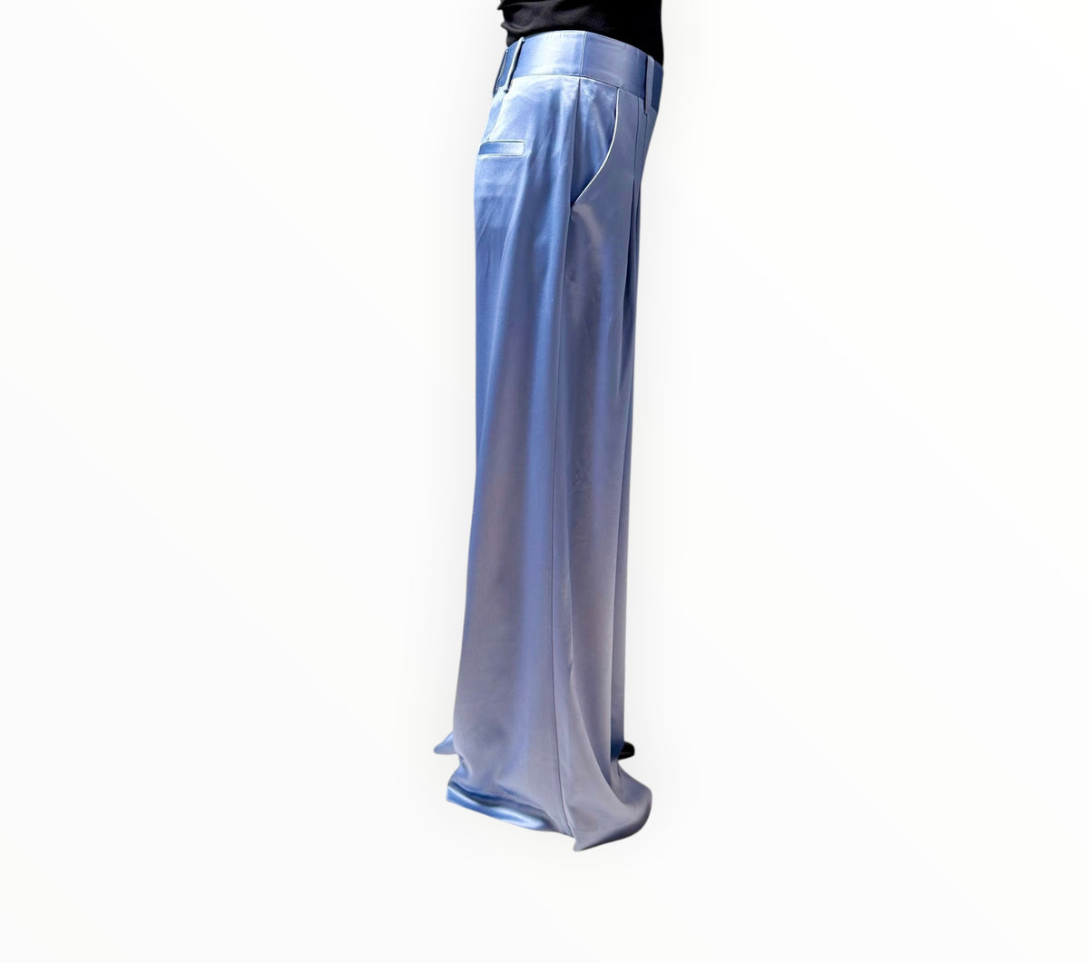 RT006241 - Cinq A Sept Satin Jacket + Pants- Deep Sky - Size AU8