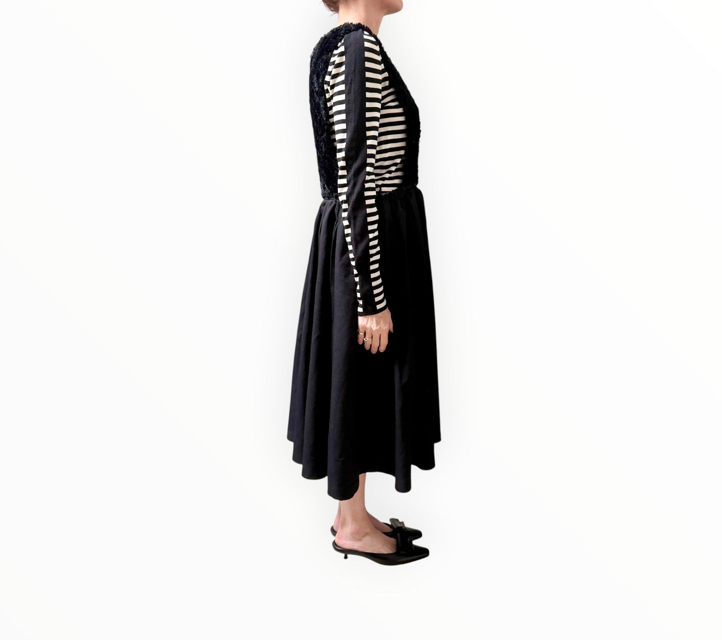 BLACK COMME des GARÇONS Textured Bodice Midi Dress - Black -  Size XS