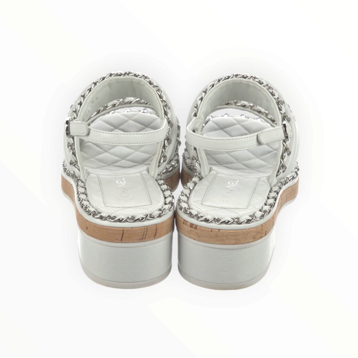 RT006592 - Chanel Interlocking CC Logo Slingbacks - White - 39
