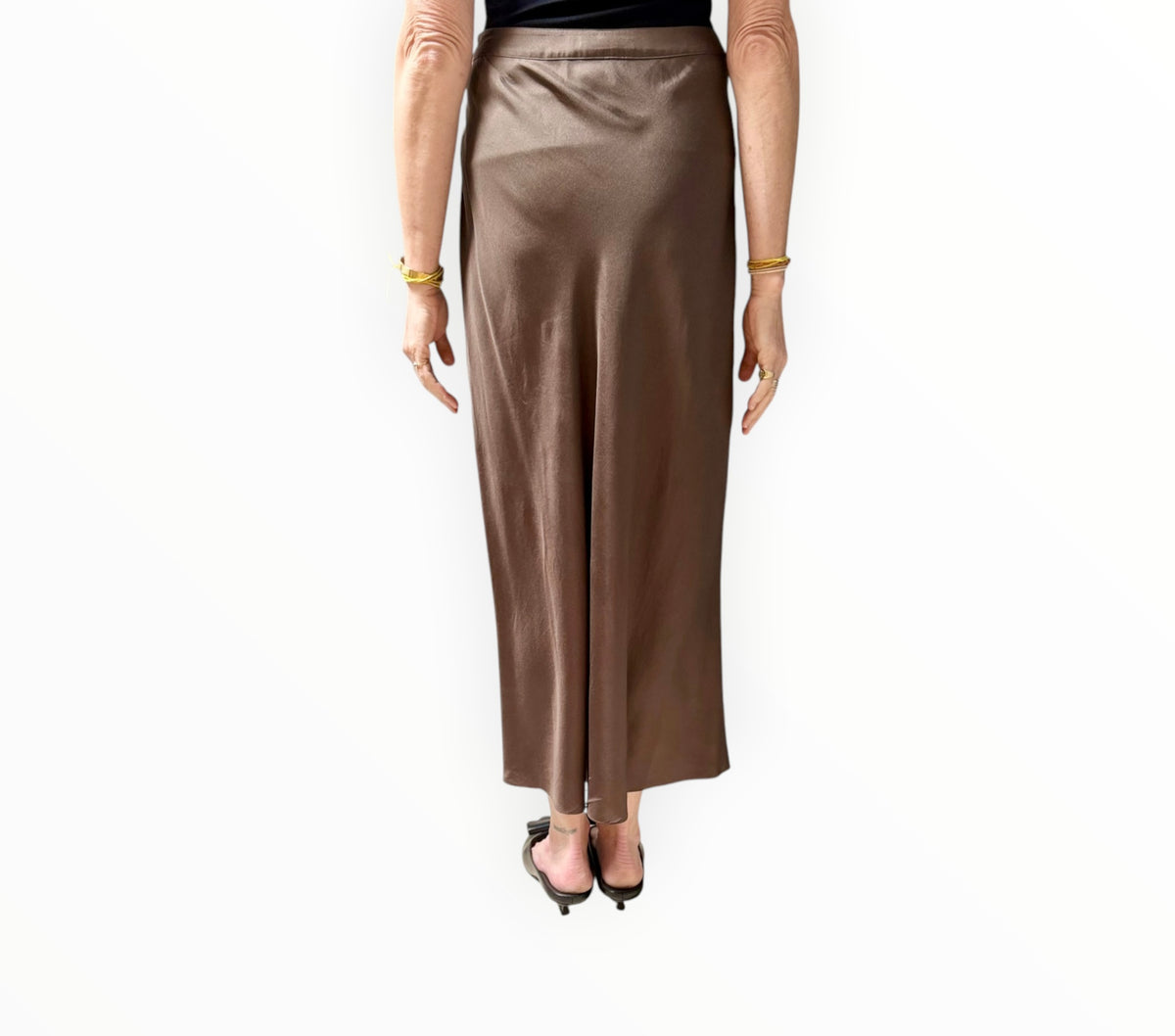 RT006334 - Jac + Jack Bias Cut Skirt - Chocolate - Size AU10