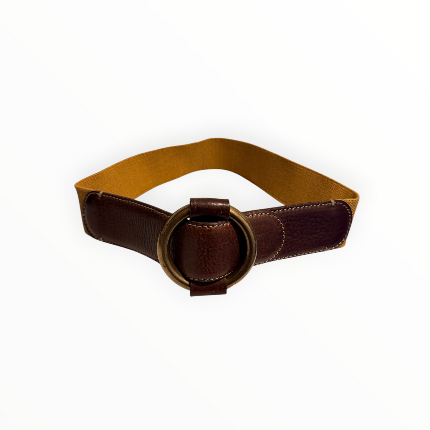 Chloe Brass Ring Belt -  Brown - Size M