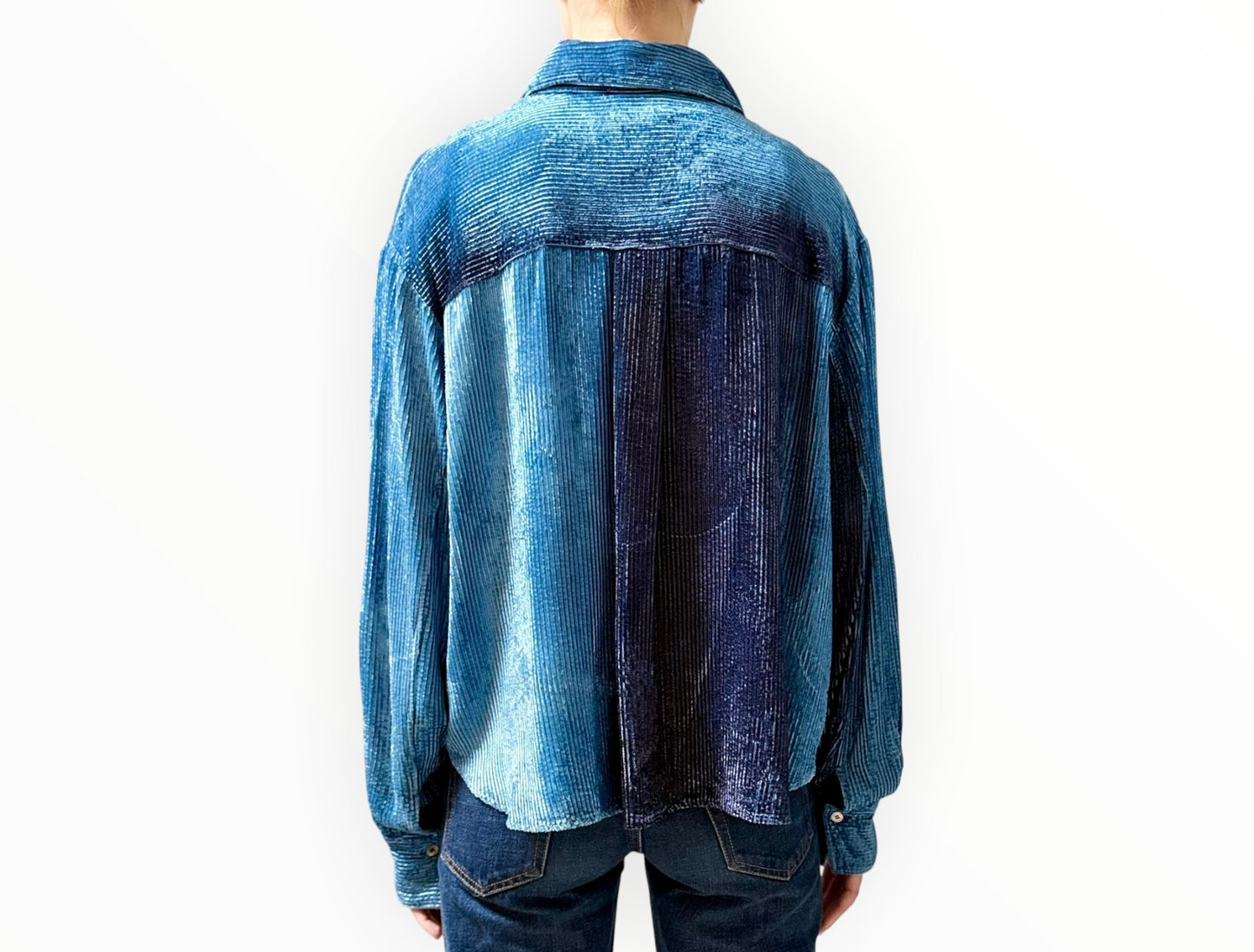 Forte Forte Boxy Corduroy Shirt - Blue -Size 2