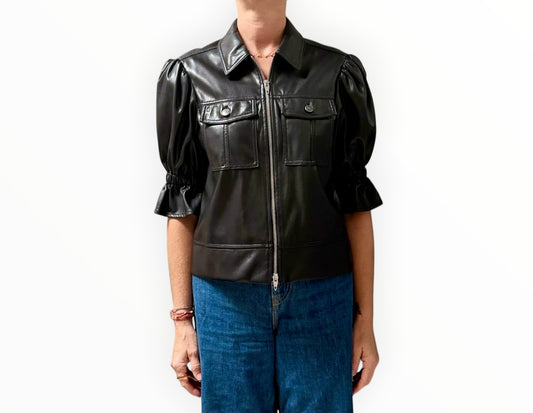 Cinq a Sept Faux Leather Jacket - Black - Size S