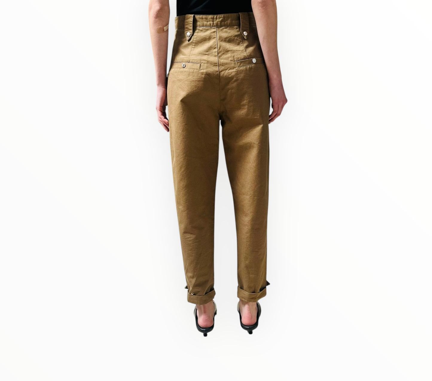 Isabel Marant High-Waisted MOM Pants - Khaki - Size 36
