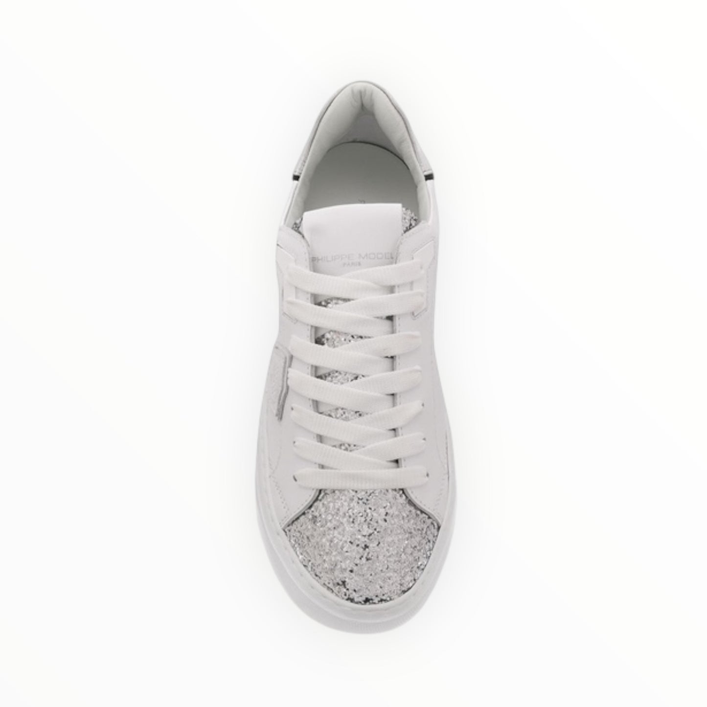 Philippe Model Paris Temple Sneakers - White/Silver- Size 40