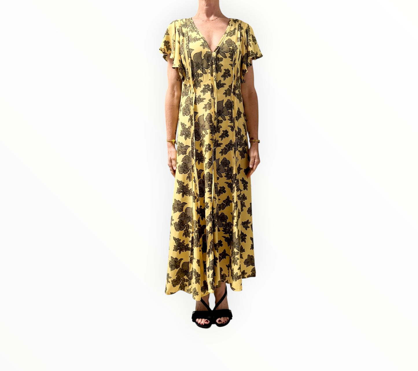 Ulla Johnson Evette Maxi Dress - Yellow - Size AU10