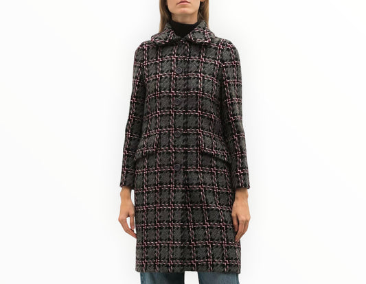 Miu Miu Tweed Boucle Coat - Multi - Size 38