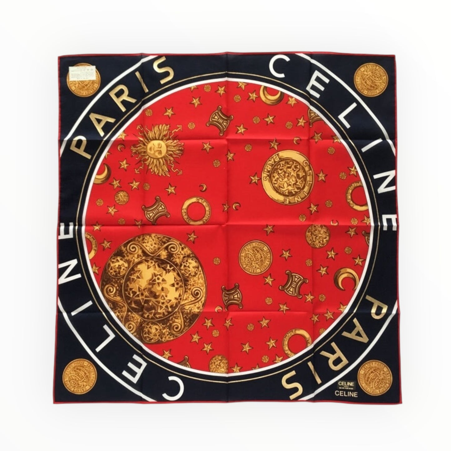 Celine Star Scarf - Red/Gold - Size 85cm x 85cm