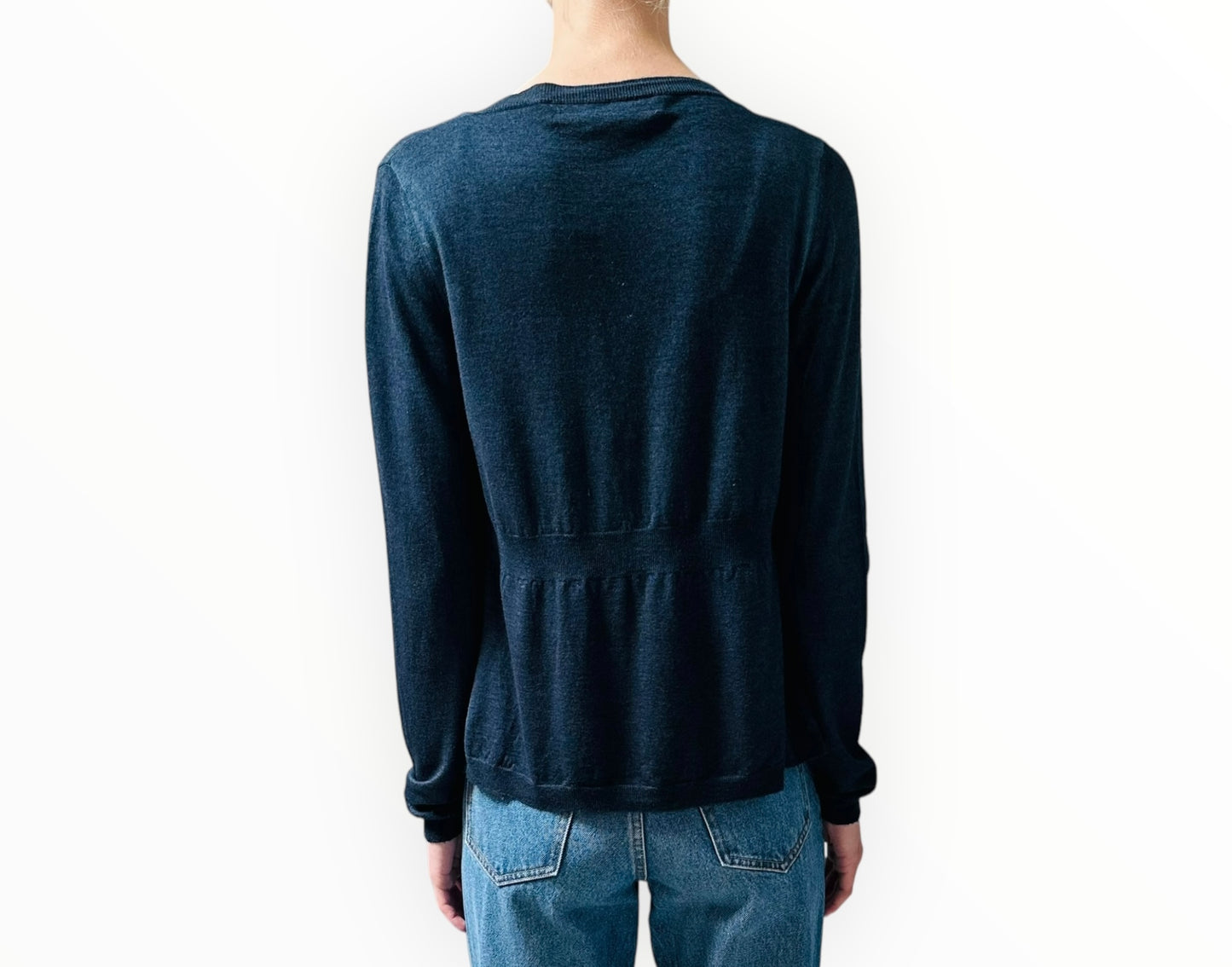 Marni Rib Detail Waist Cardigan - Petrol - Size 44