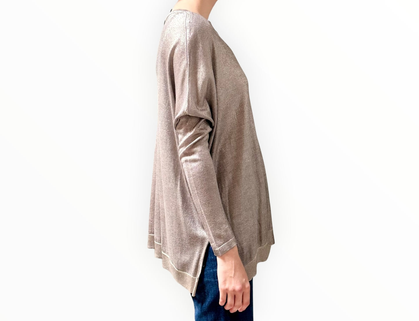 Avant Toi Cashmere Silk Crewneck - Silver - Size S