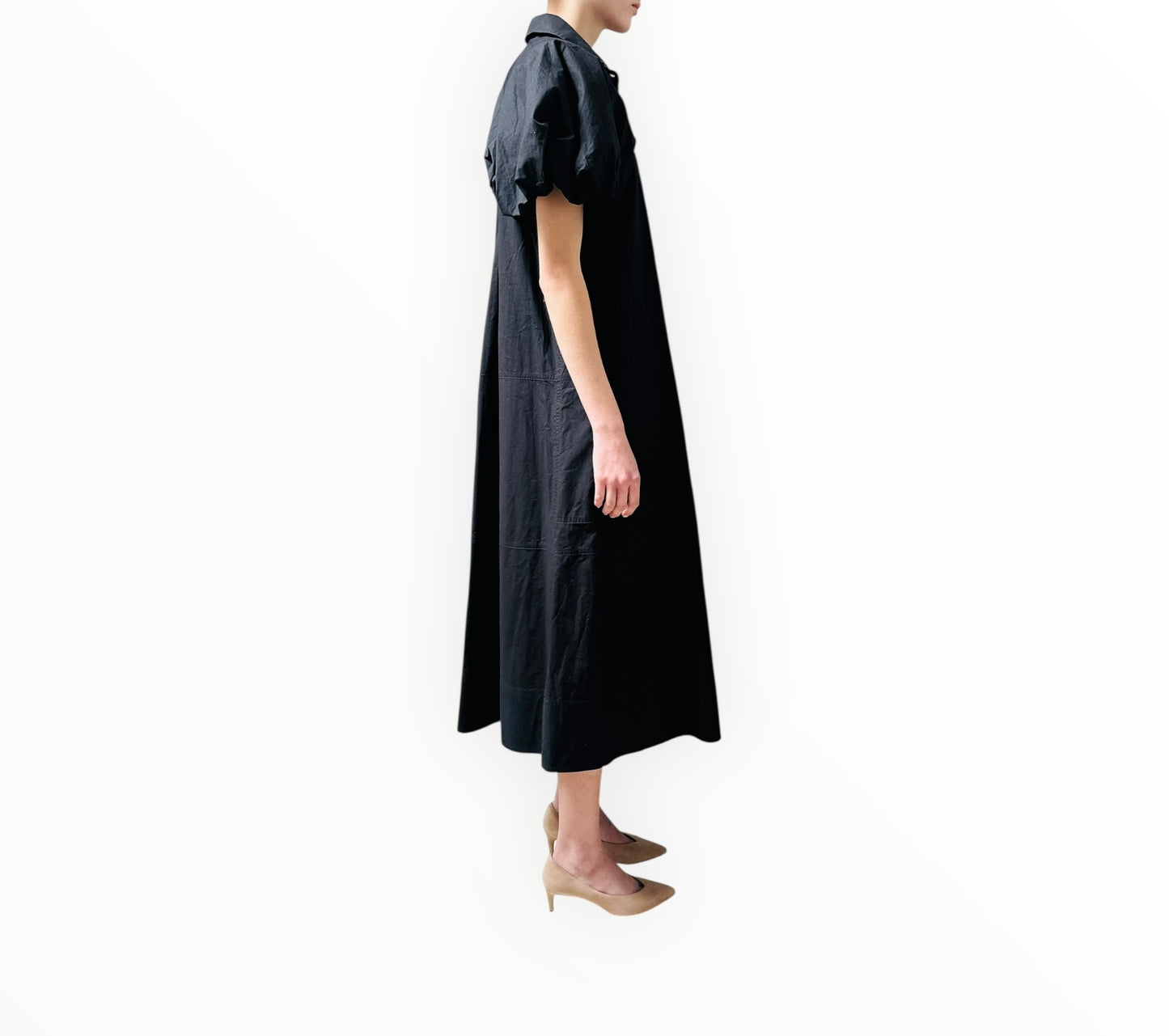 Lee Mathews Puff Sleeve Dress - Black - Size 1