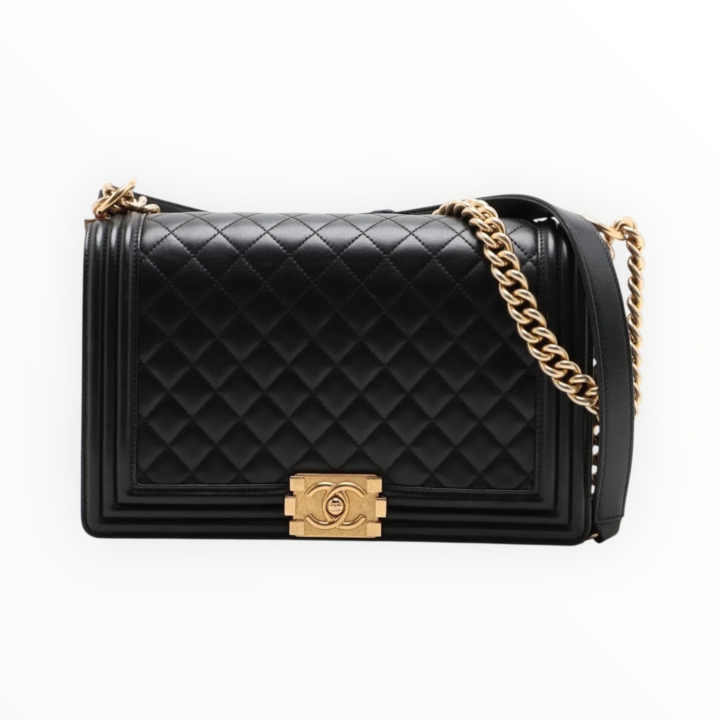 Chanel Large Boy Bag - Black Size: H17.5cm x W28cm x D7.5cm