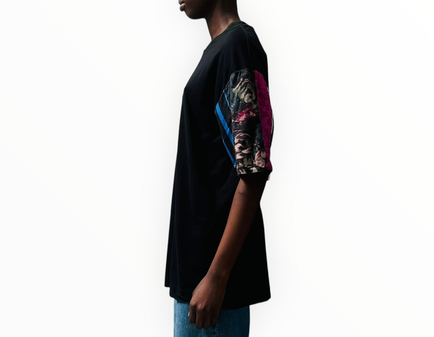 Dries Van Noten Printed Sleeve Tee - Black - Size XL