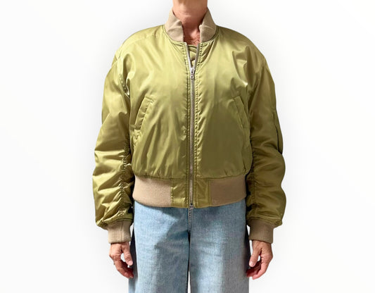 Victoria Beckham Cropped Bomber Jacket - Avocado - SIze L