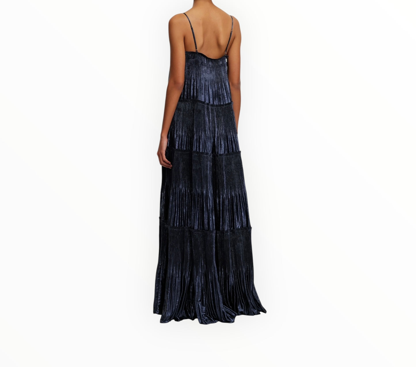 Acler Shandon Maxi Dress - Navy Metallic - Size AU10