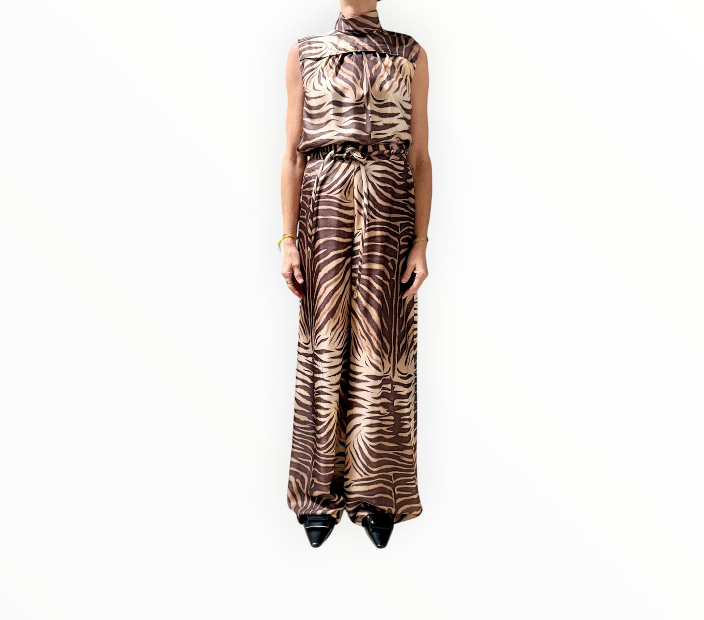 RT006357 - Zimmermann Animal Print Pant + Top - Brown - Size 0