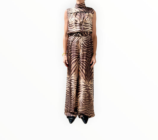 RT006357 - Zimmermann Animal Print Pant + Top - Brown - Size 0