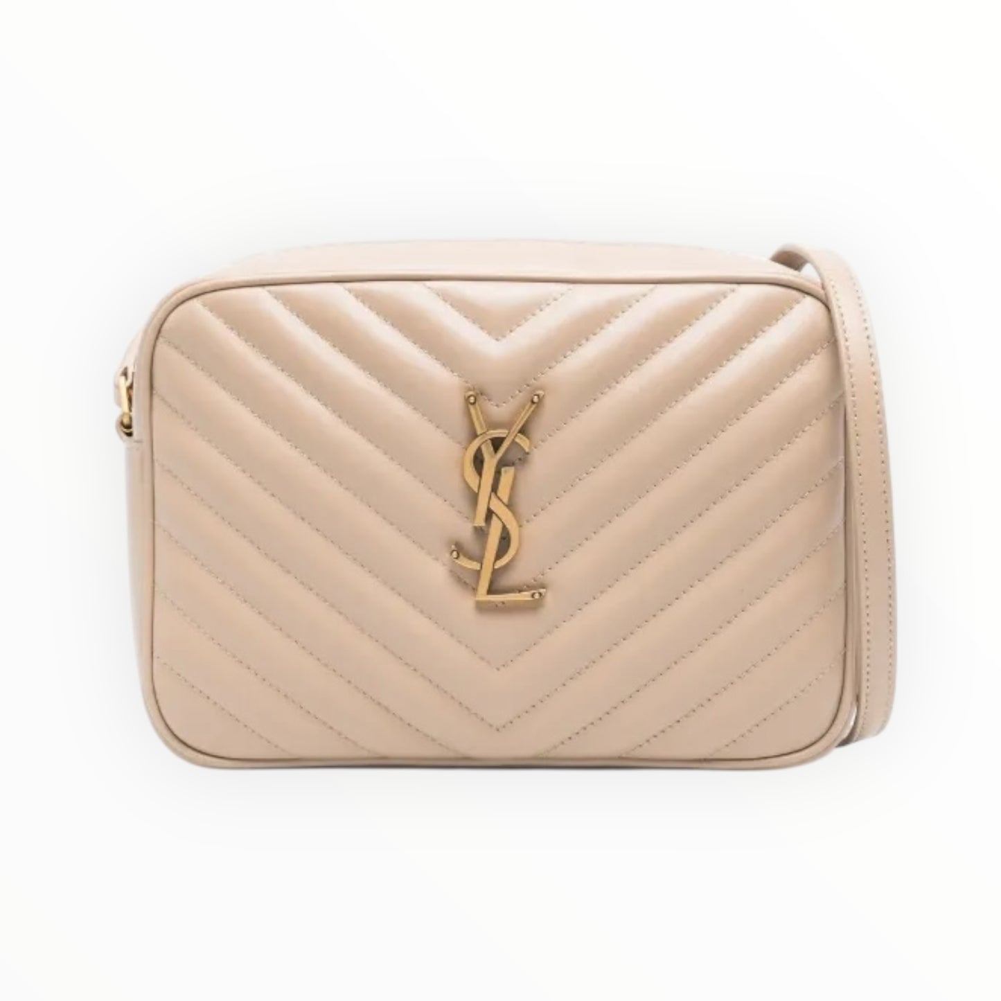 Saint Laurent Lou Crossbody Bag - Beige