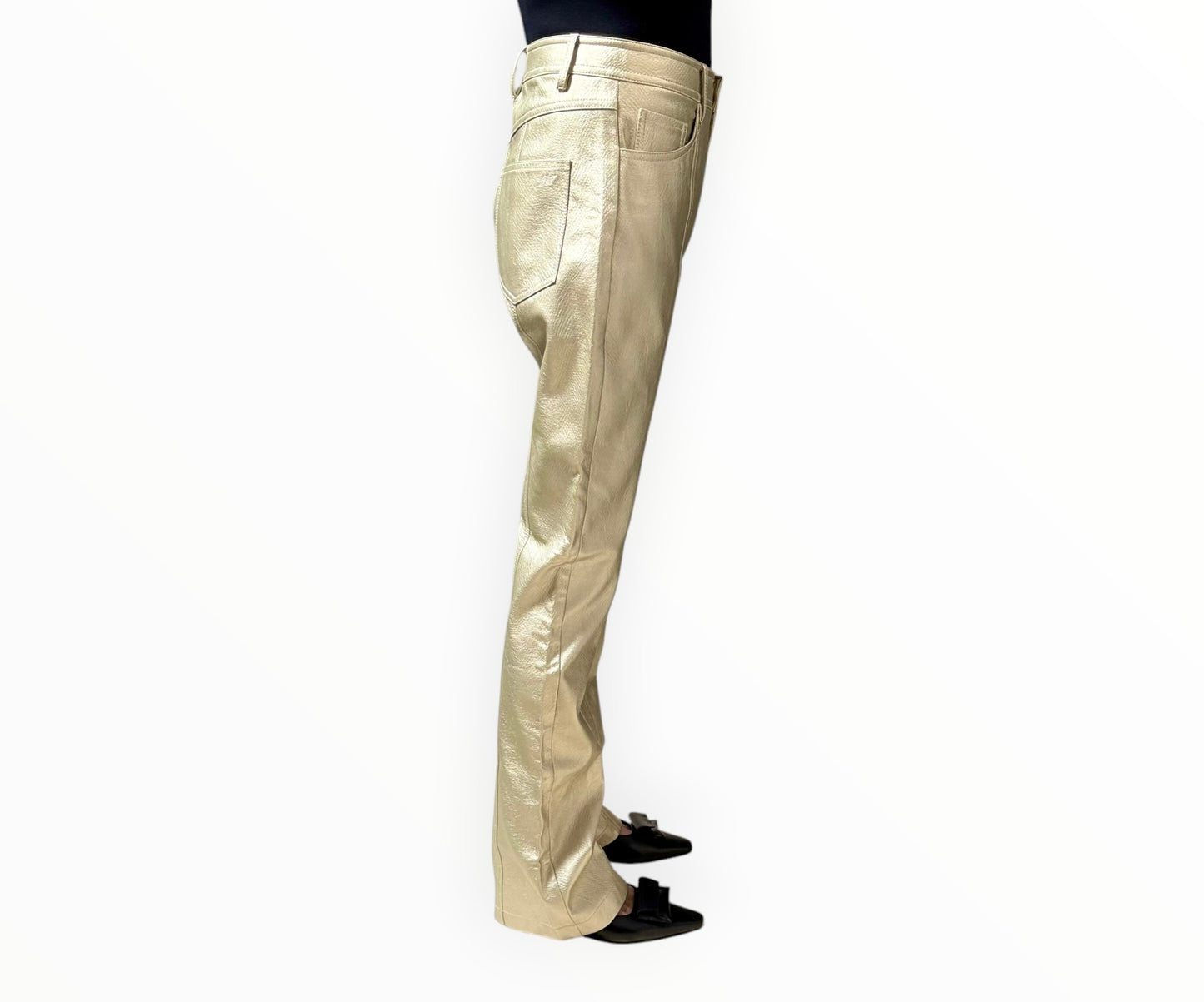Cinq a Sept Snake Effect Jeans - Gold - Size AU8