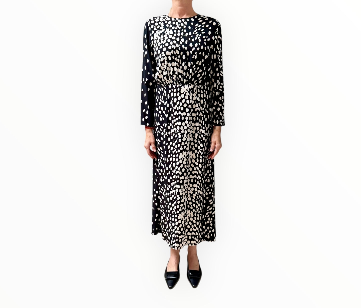 Rixo Spotty Print Dress - Black/White - Size S