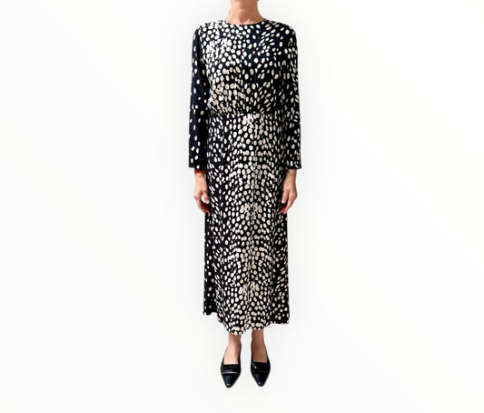Rixo Spotty Print Dress - Black/White - Size S
