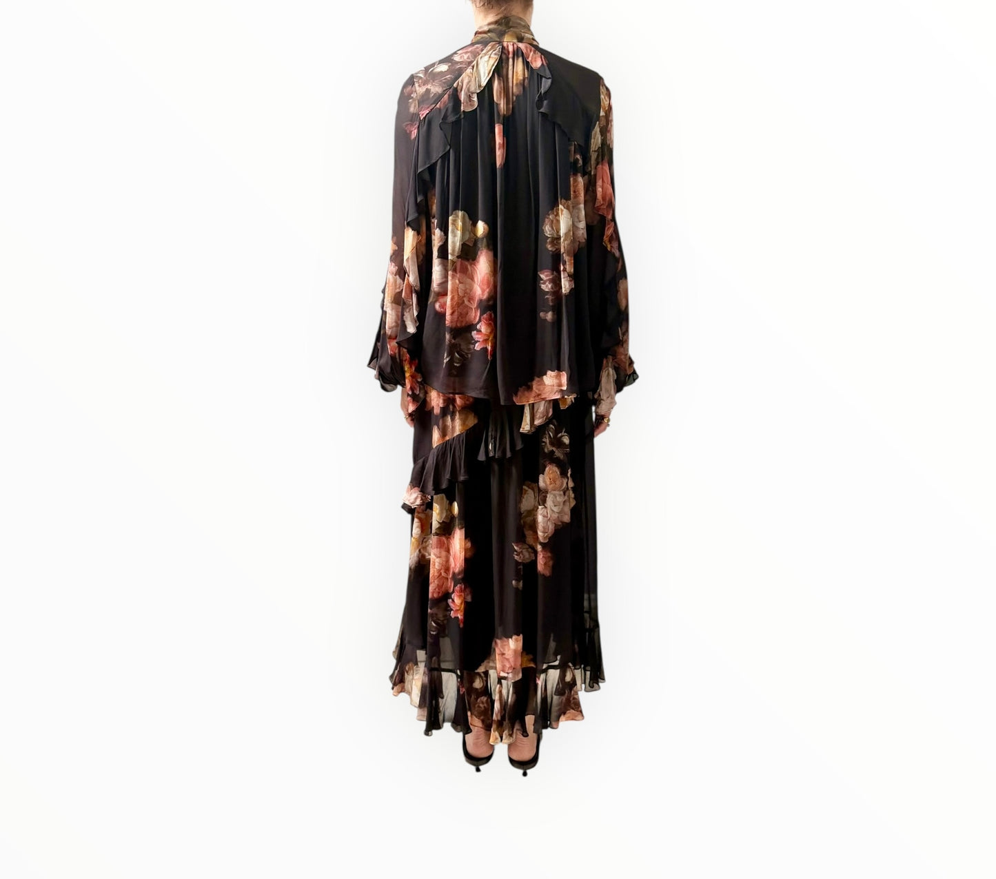 Zimmermann Hypnotic Flutter Blouse + Skirt - Black - Size 1