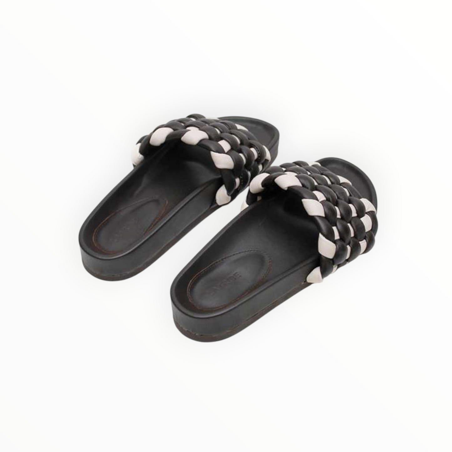 La Tribe Selene Slides -  Brown/White - Size 39