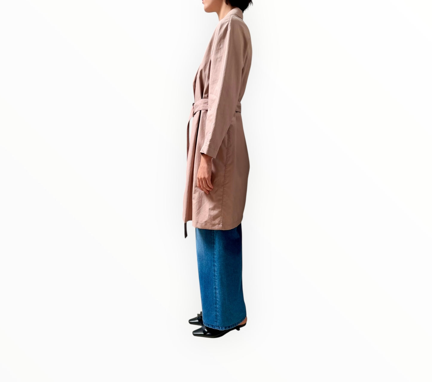S'Max Mara Mid Length Trench Coat - Dusky - Size AU6