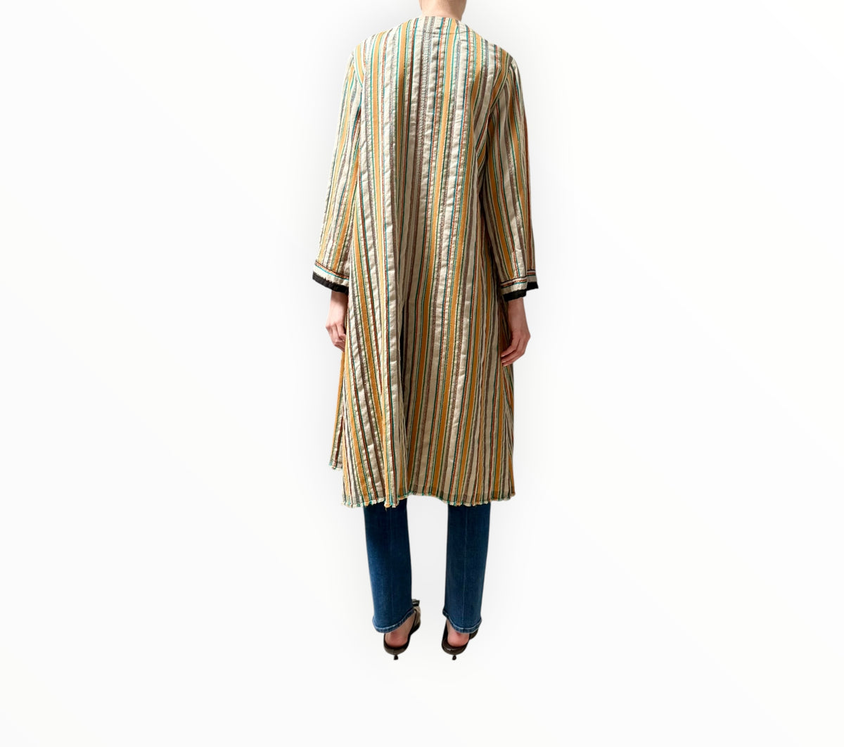 RT006498 - Forte Forte Metallic Striped Textured Coat - Multi - Size 1