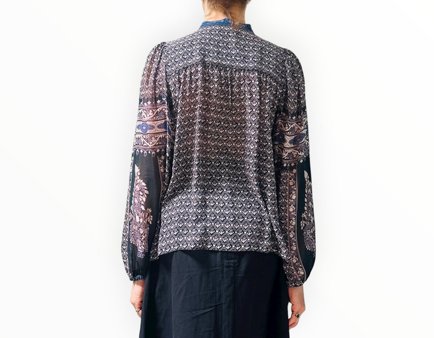 Ulla Johnson Printed Tie Silk Top - Multi - Size AU8