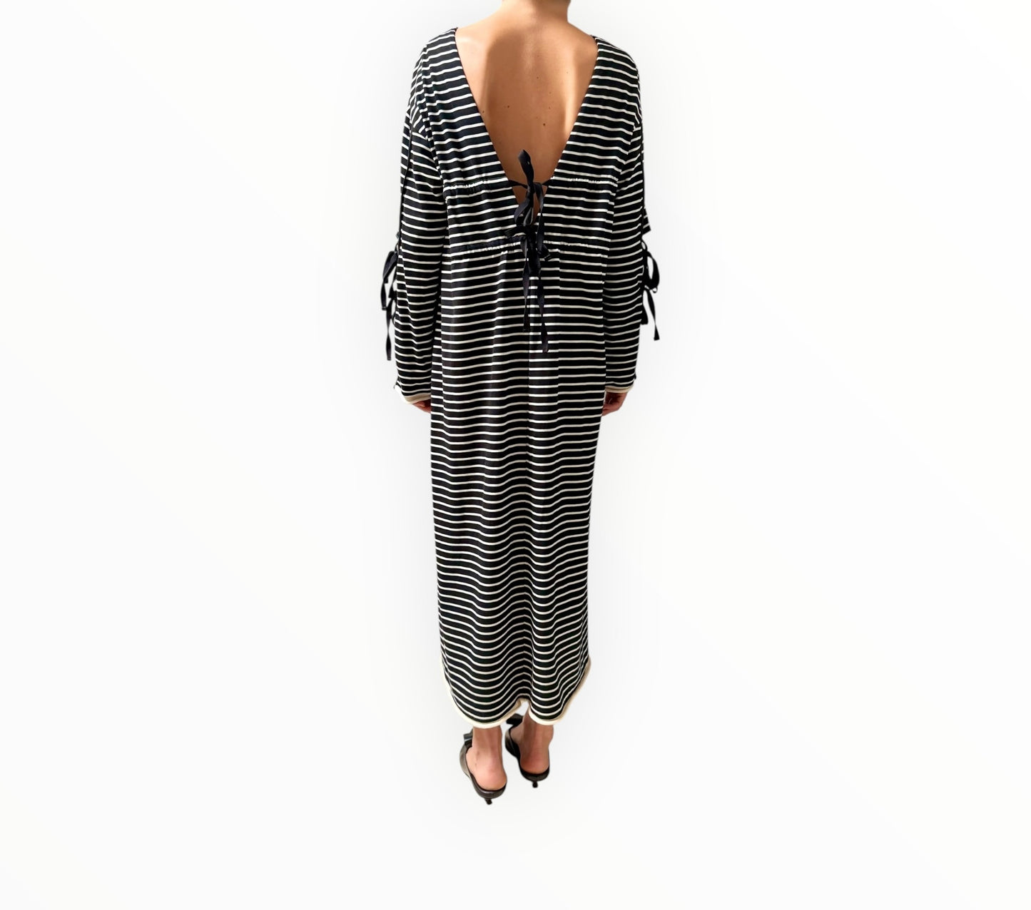3.1 Phillip Lim Striped Midi Dress - Black/White - Size M