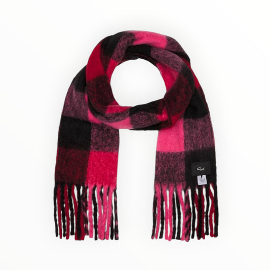 Rails Check Scarf - Black/Red/Pink - Size W40cm x L200cm