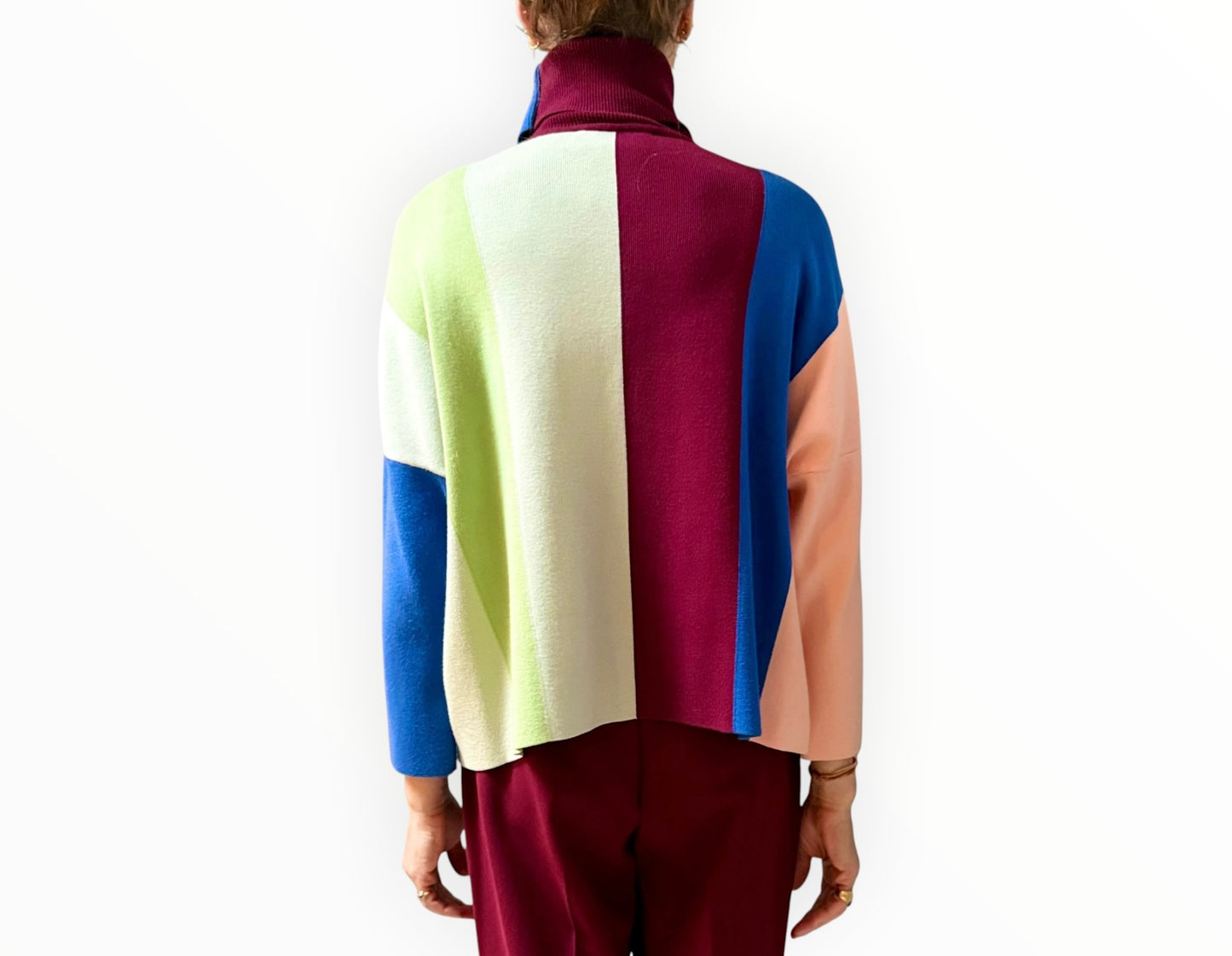 VVB by Victoria Beckham Wide Vertical Stripe Jumper - Multi - Size S