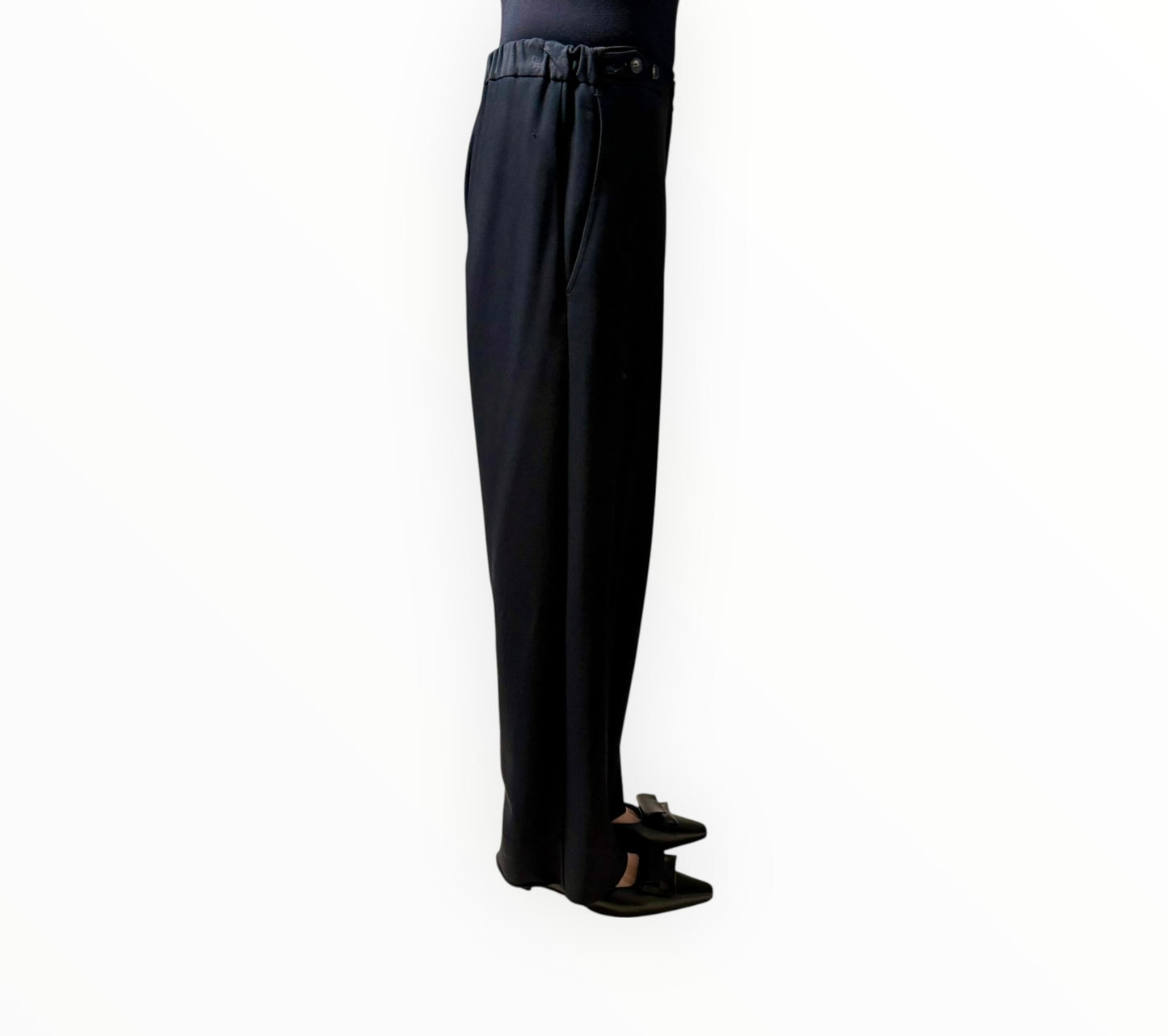 Bassike Wide Leg Pants - Black - Size 1