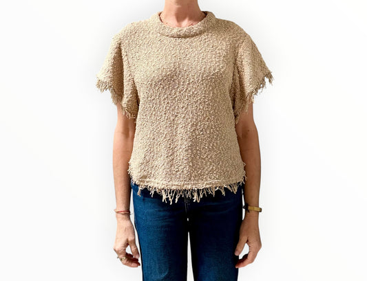 Iro Boucle Knit Top - Latte - Size 36