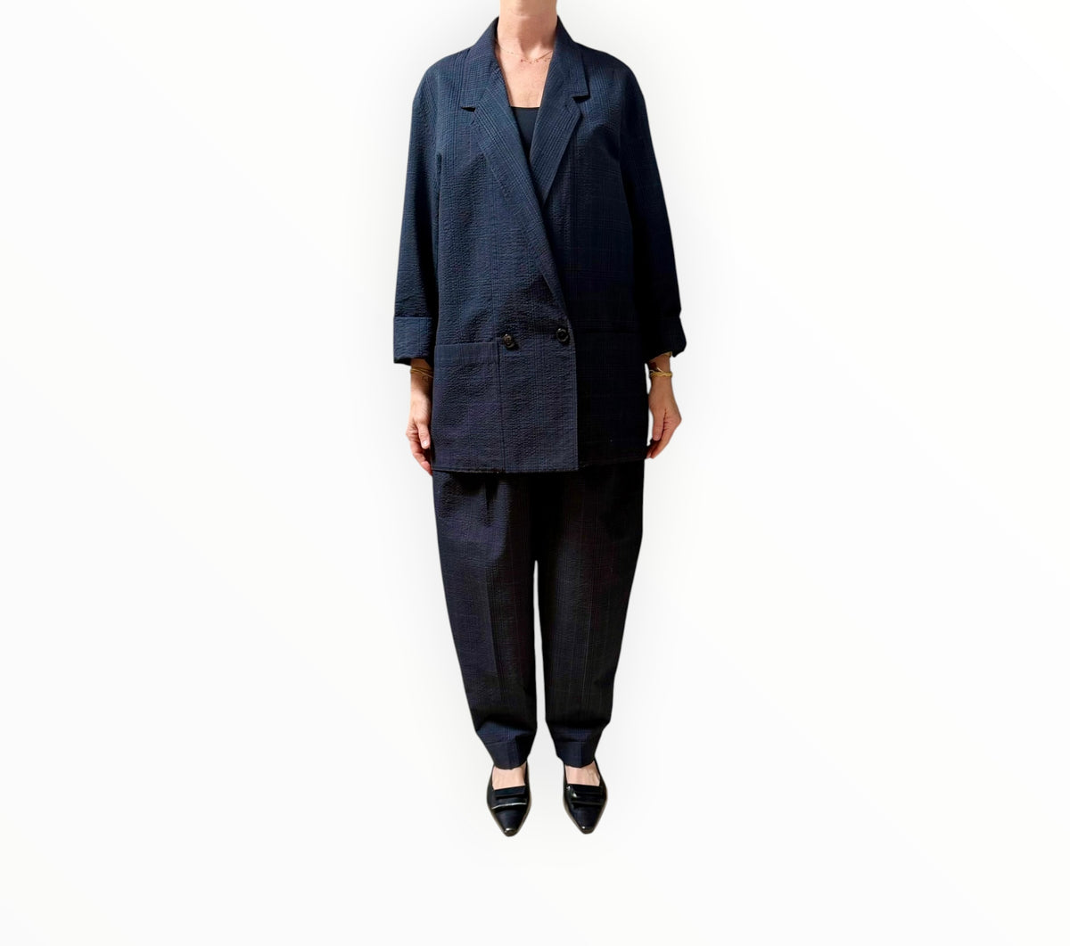 RT006451 - Lemaire Check Suit - Black Check - Size M