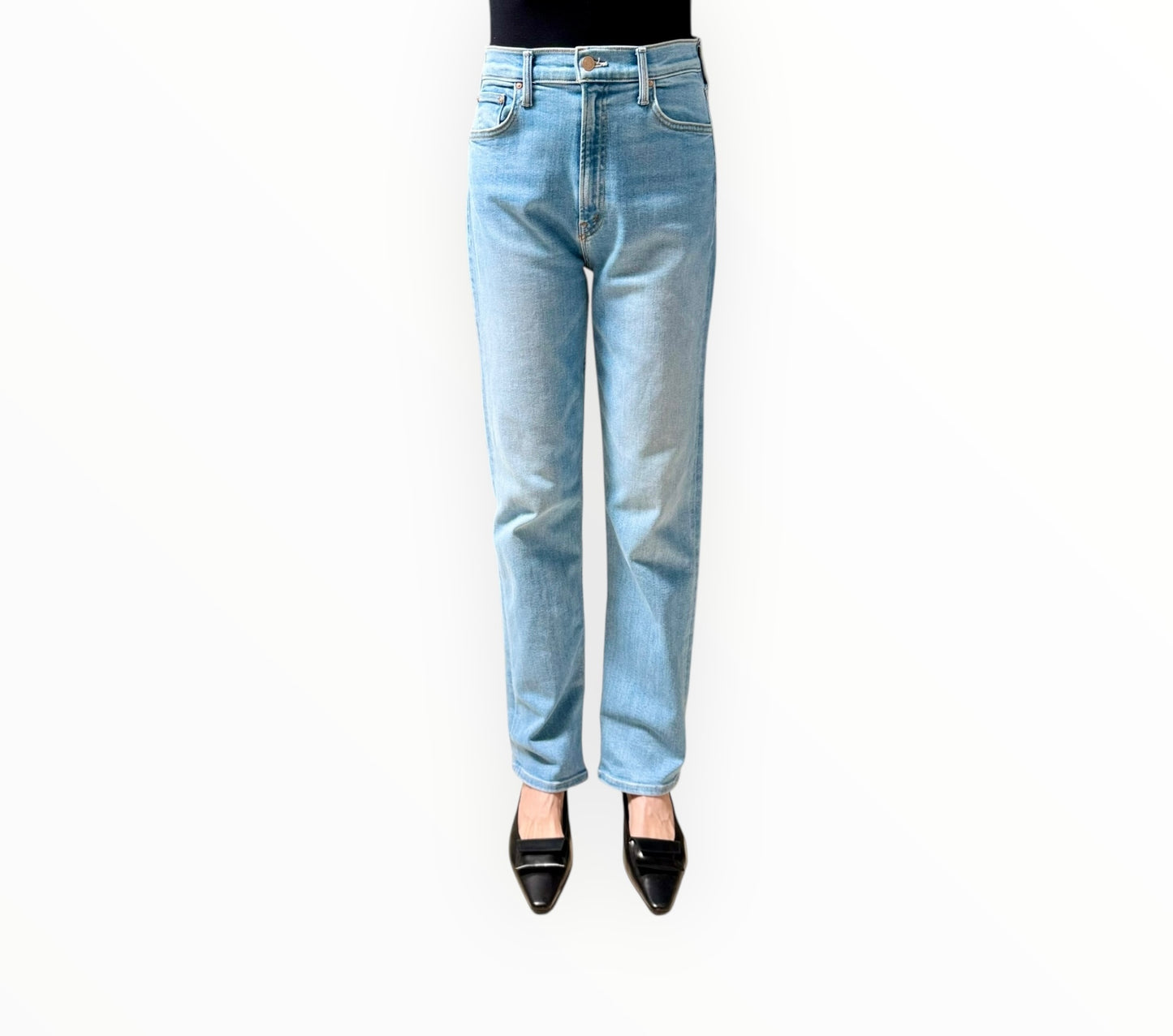Mother High Waisted Rider Skimp Jeans - Light Blue - Size 28