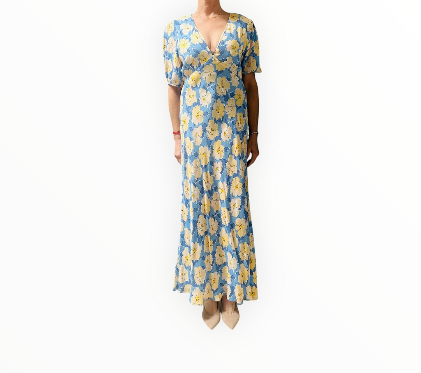 Rixo Poppy Azelea Bloom Maxi Dress - Blue - Size M