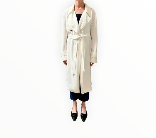 Bassike Twill Trench - Ivory - Size XXS