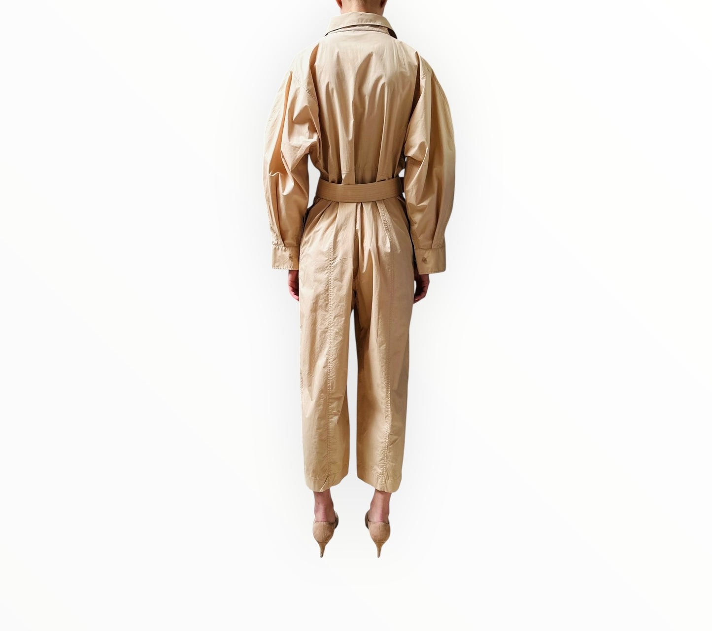 Scanlan Theodore Lightweight Cotton Jumpsuit - Beige - Size 10