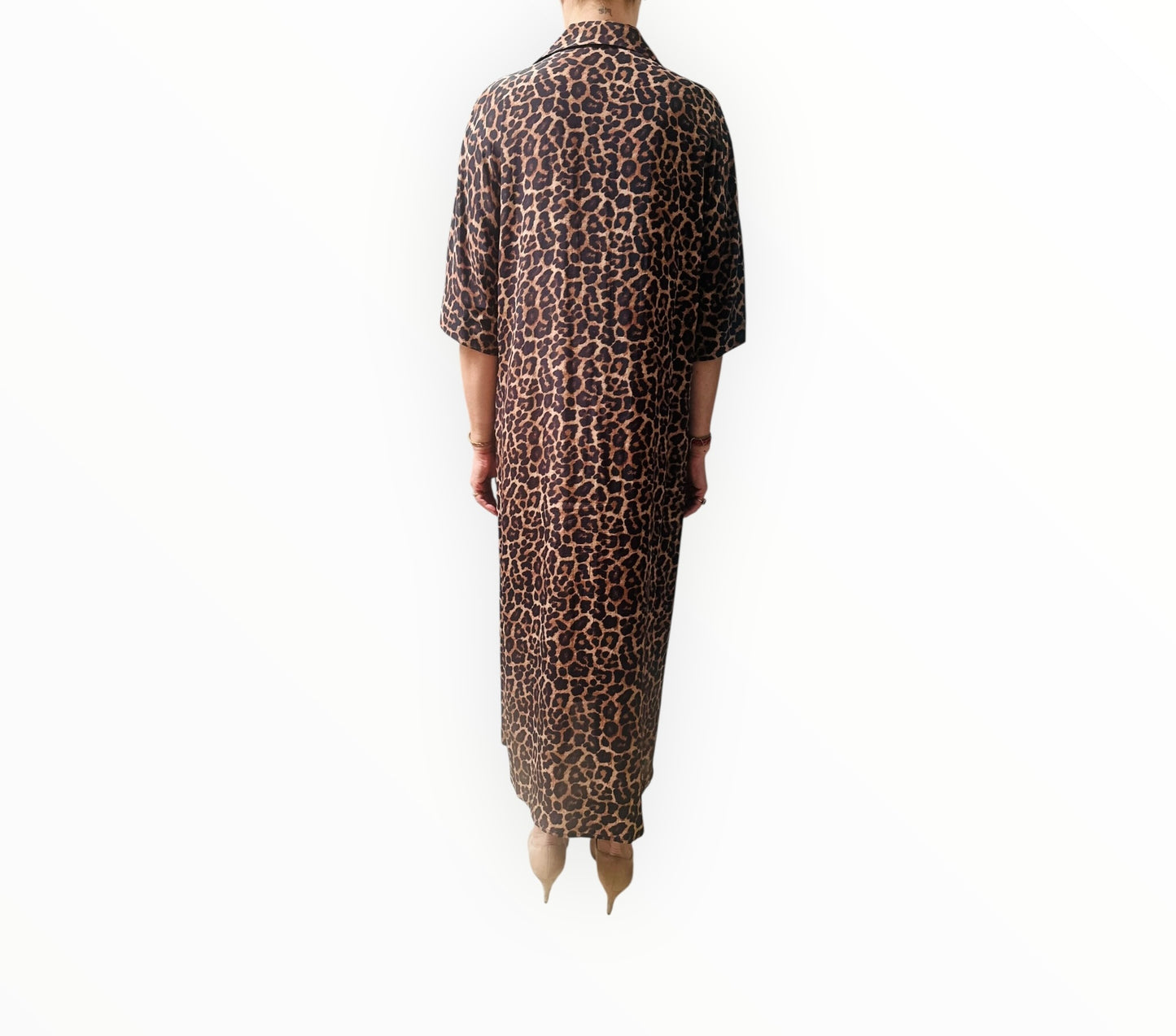 Anine Bing Julia Shirt Dress - Black/Brown - Size S