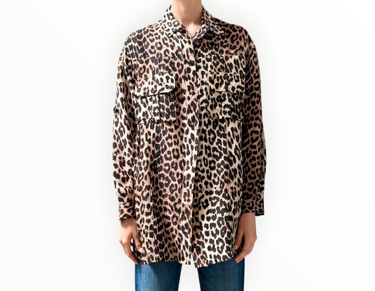 RT006481 - Ganni Animal Print Shirt - Multi - Size 38