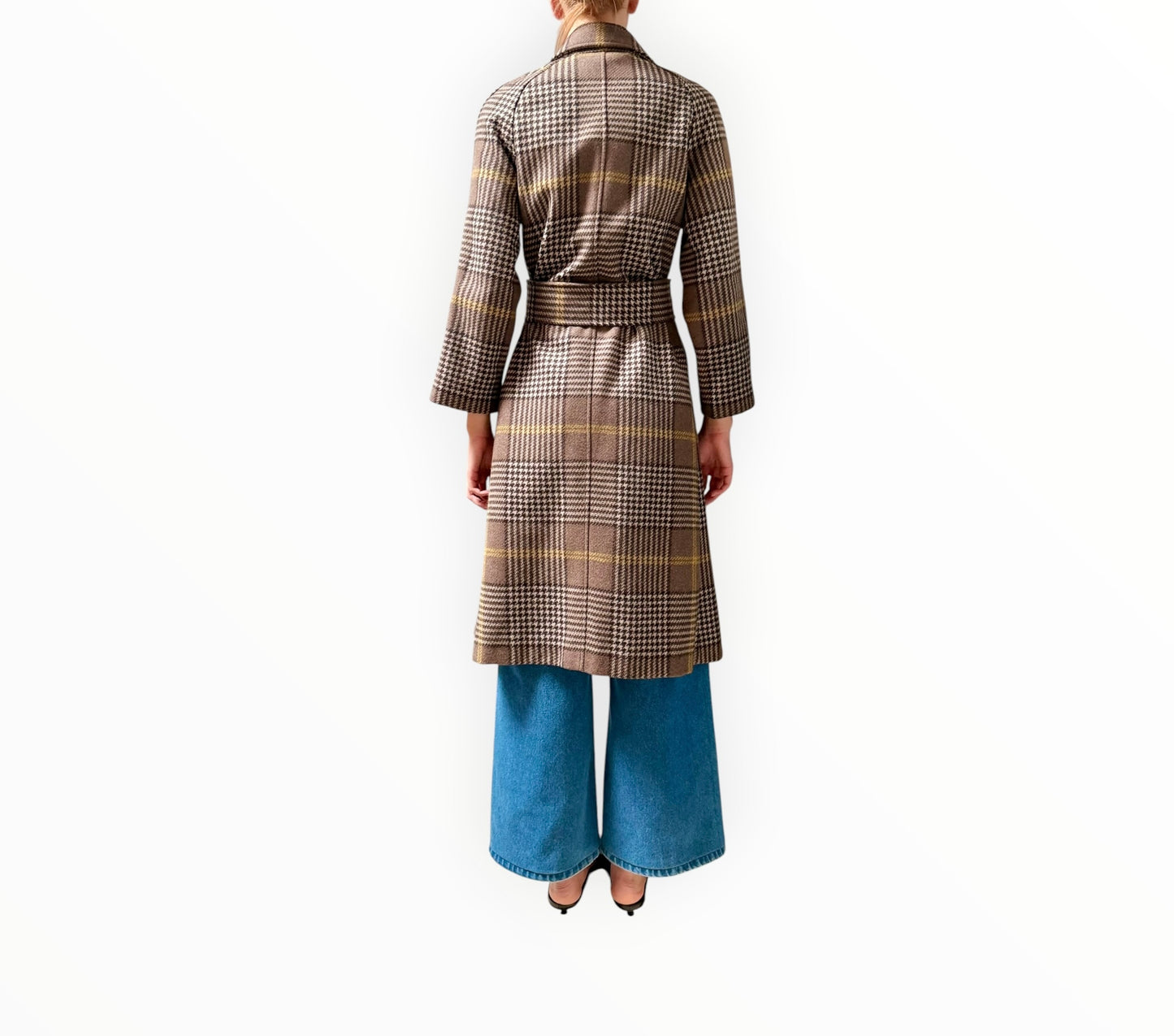 Jac + Jack Check Coat - Brown - Size AU6