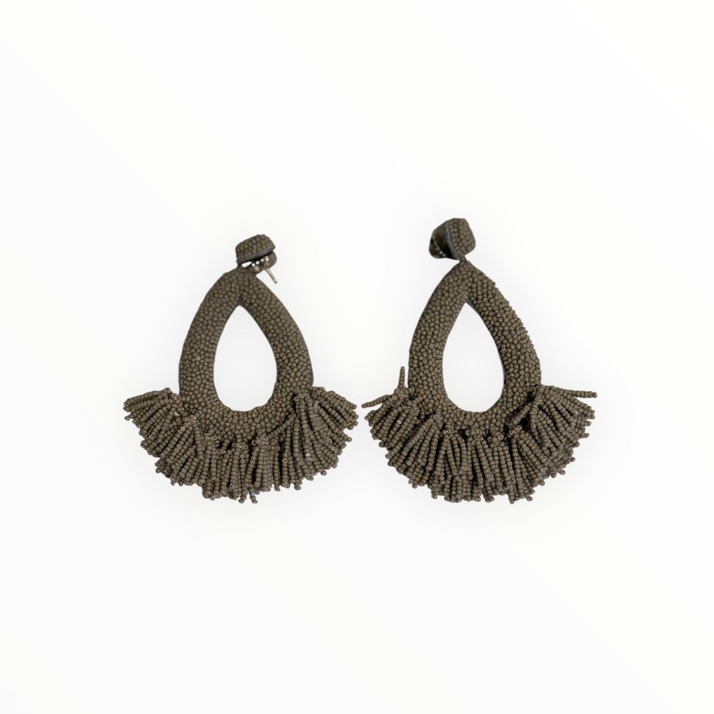 Deepa Rafaela Hooped Post Earrings - Grey