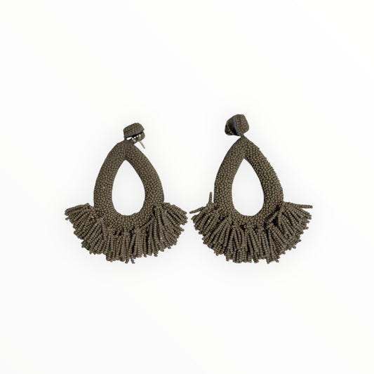 Deepa Rafaela Hooped Post Earrings - Grey