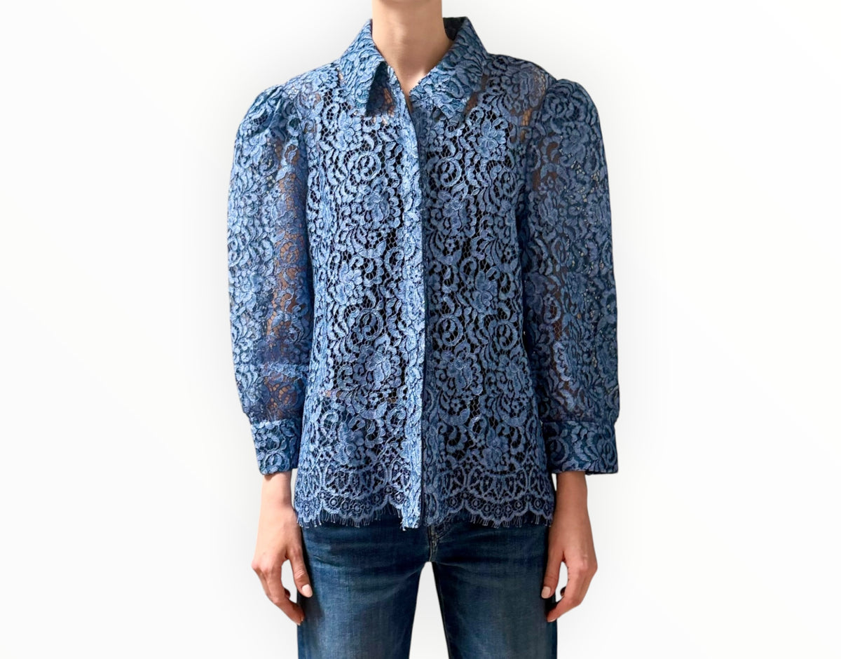 RT006544 - L'Agence Lace Shirt - Denim Blue - Size XL