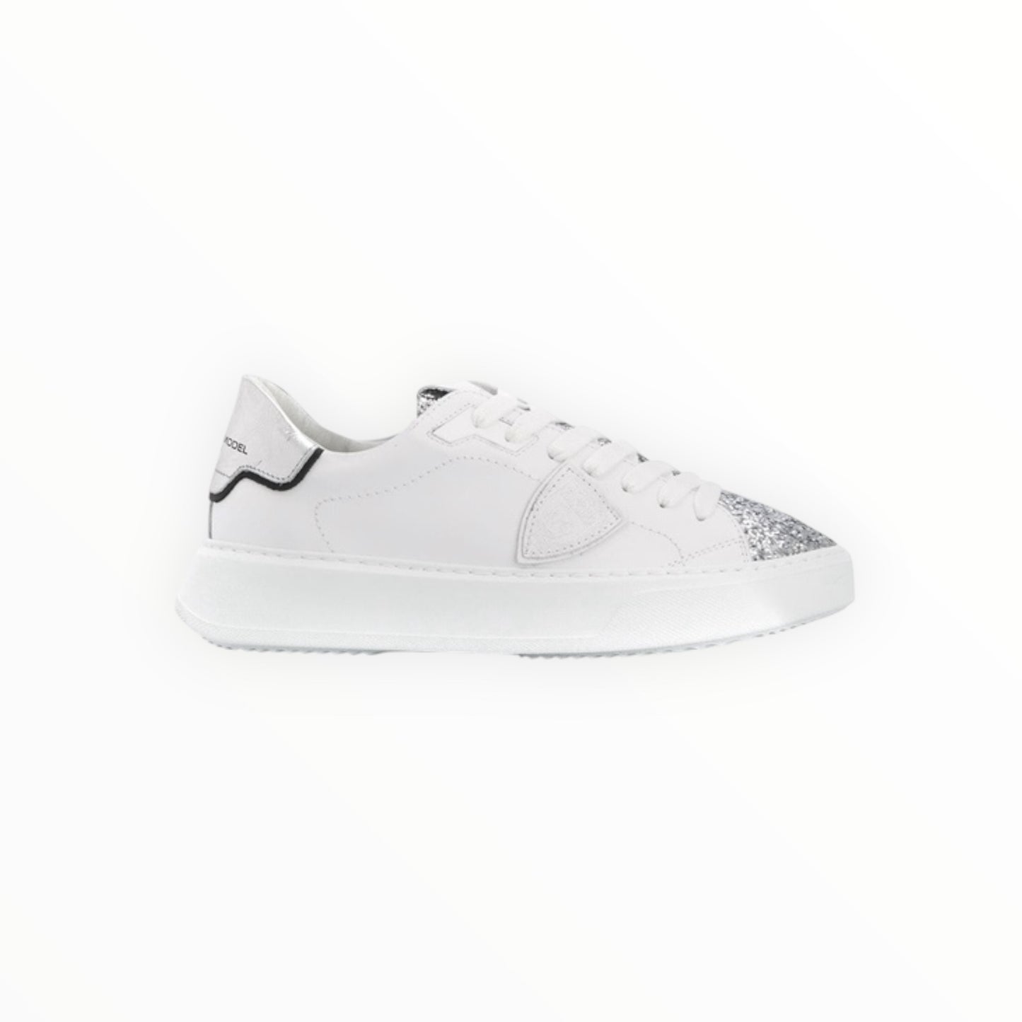 Philippe Model Paris Temple Sneakers - White/Silver- Size 40