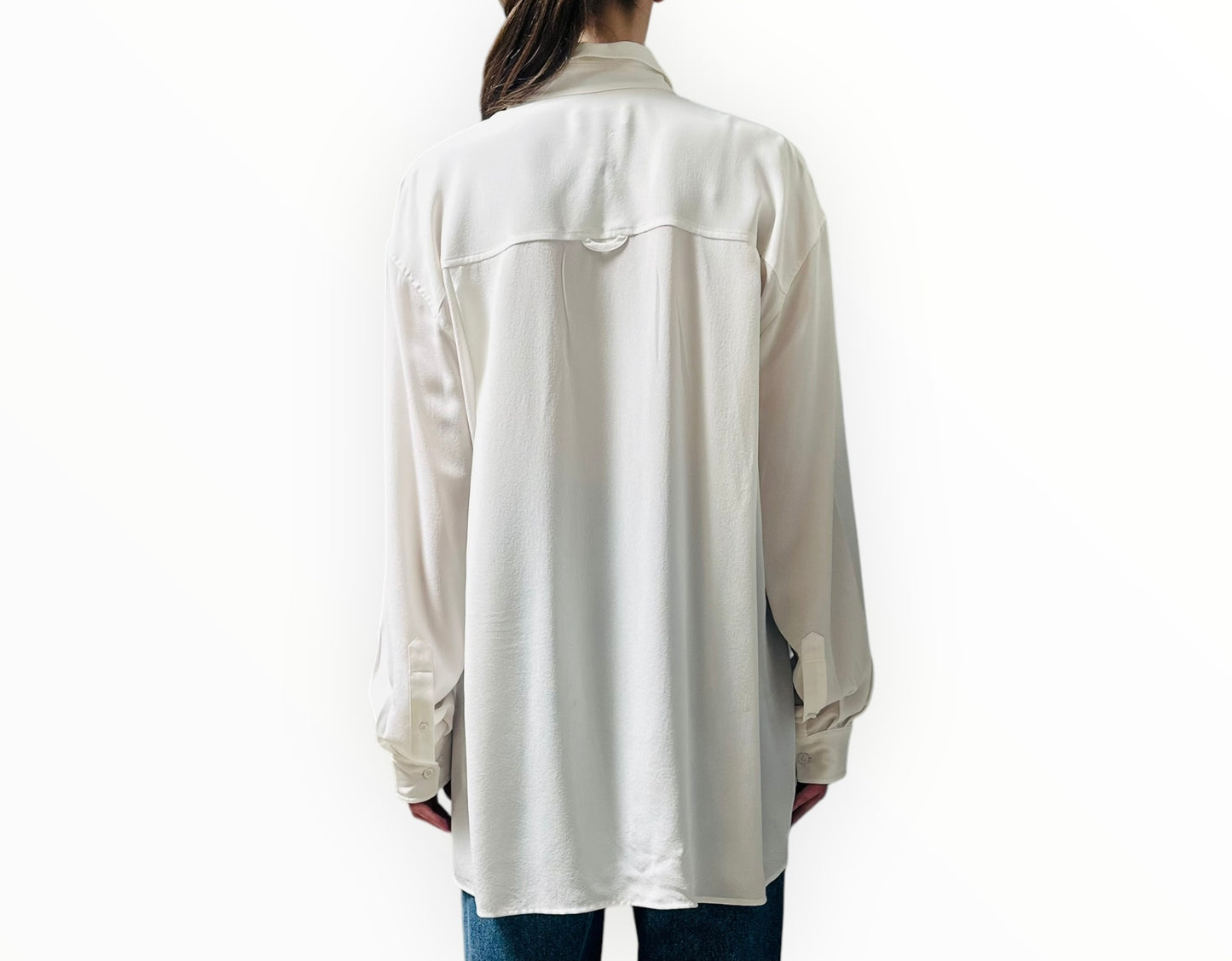 Scanlan Theodore Classic Silk Shirt - Ivory - Size 8